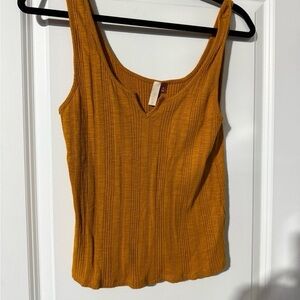 Anthropology Pilcro Golden Ribbed Tank Top M Yellow Ribbed Tank Top